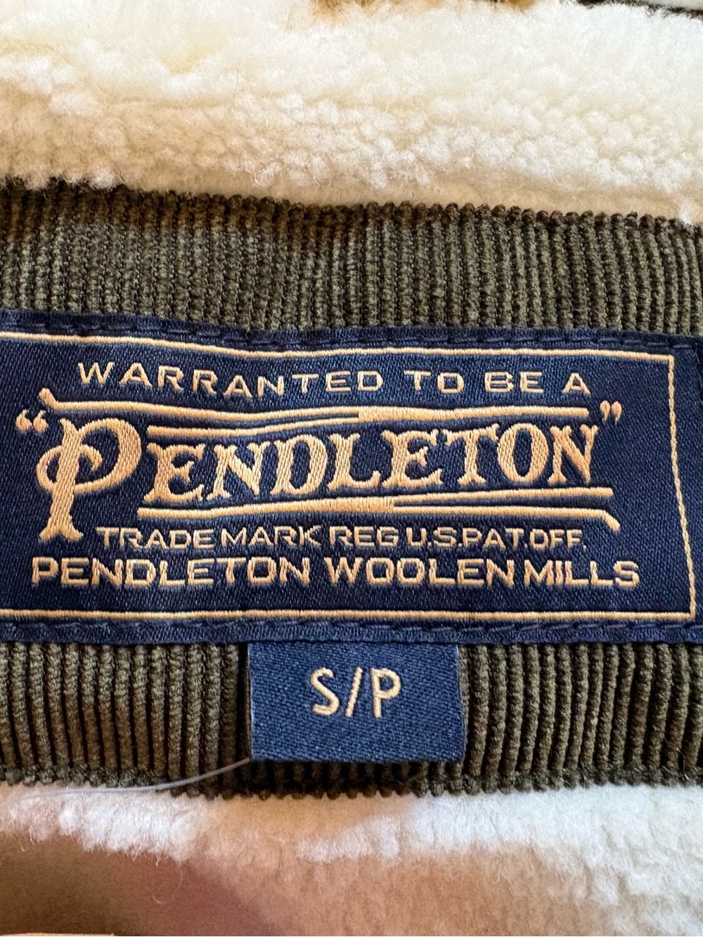 Pendleton Wind River Corduroy Trucker Jacket Women's S Olive Green Sherpa - Picture 16 of 16